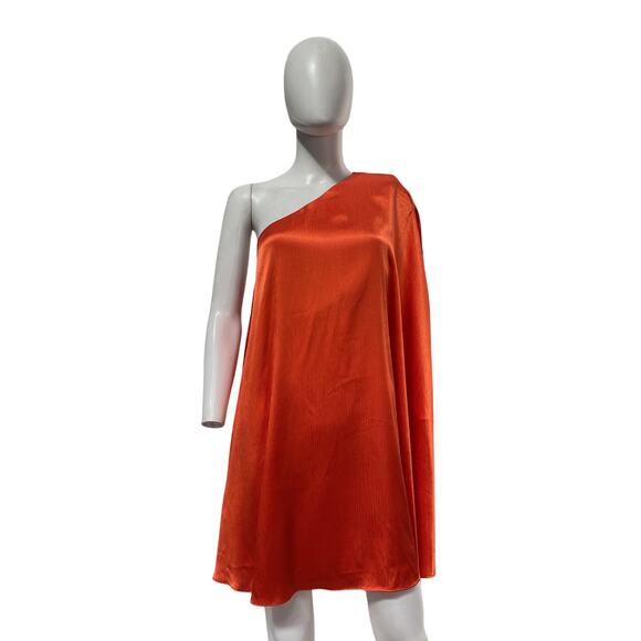 Michael Costello x Revolve 'Barbara' Orange Polyester Mini Dress Size M - Picture 2 of 4